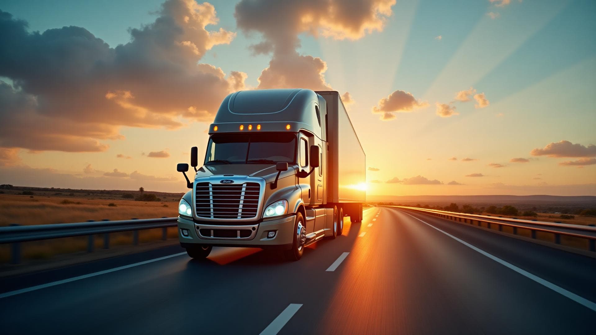 Professional truck on highway